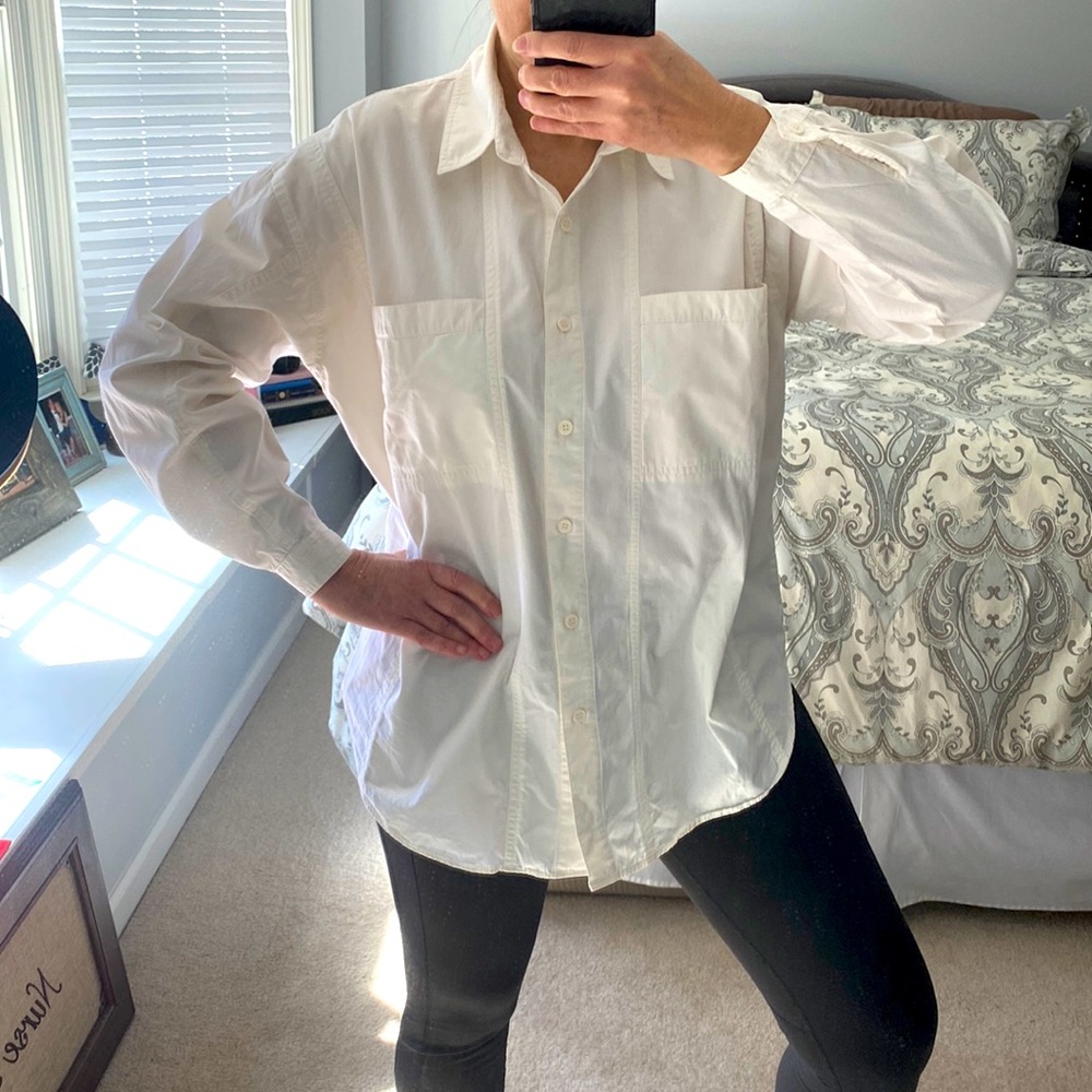 Button Front Cotton Pocketed Shirt